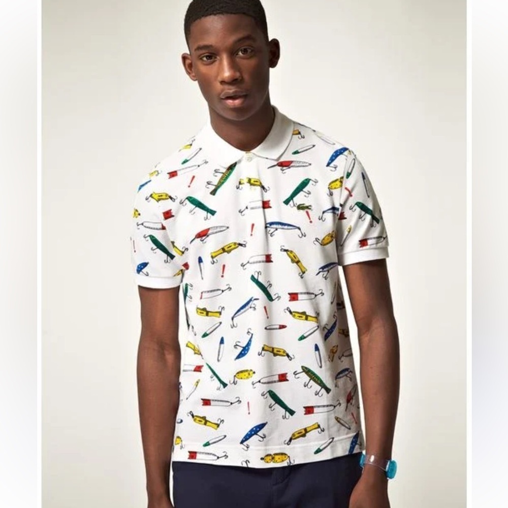 Lacoste Live Fishing Lure Polo Shirt Russell Westbrook NBA Men's US Size Medium